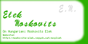 elek moskovits business card